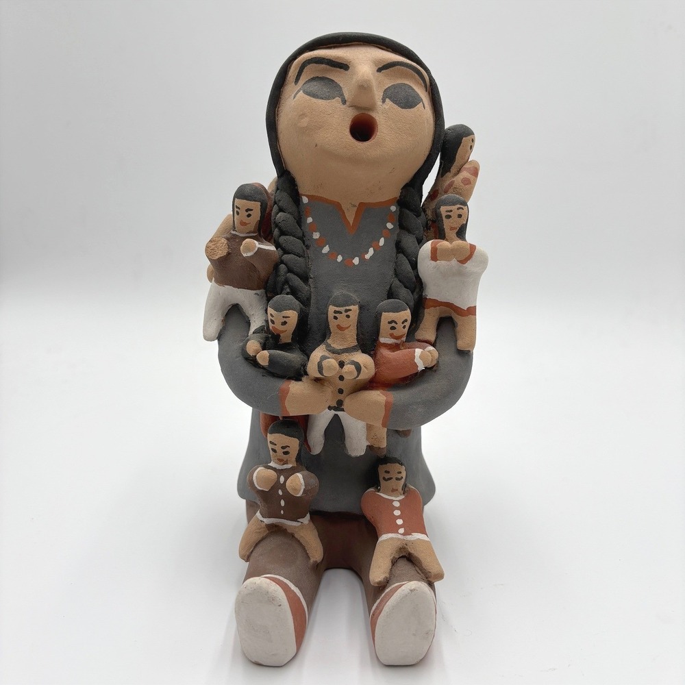 Pueblo Storyteller Pottery Signed Native American Jemez Caroline Loretto Seonia